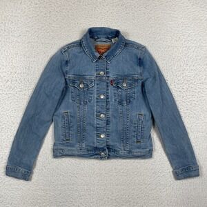 Levis Jean Jacket Womens XS Blue Denim Trucker Stretch Streetwear Western Indie